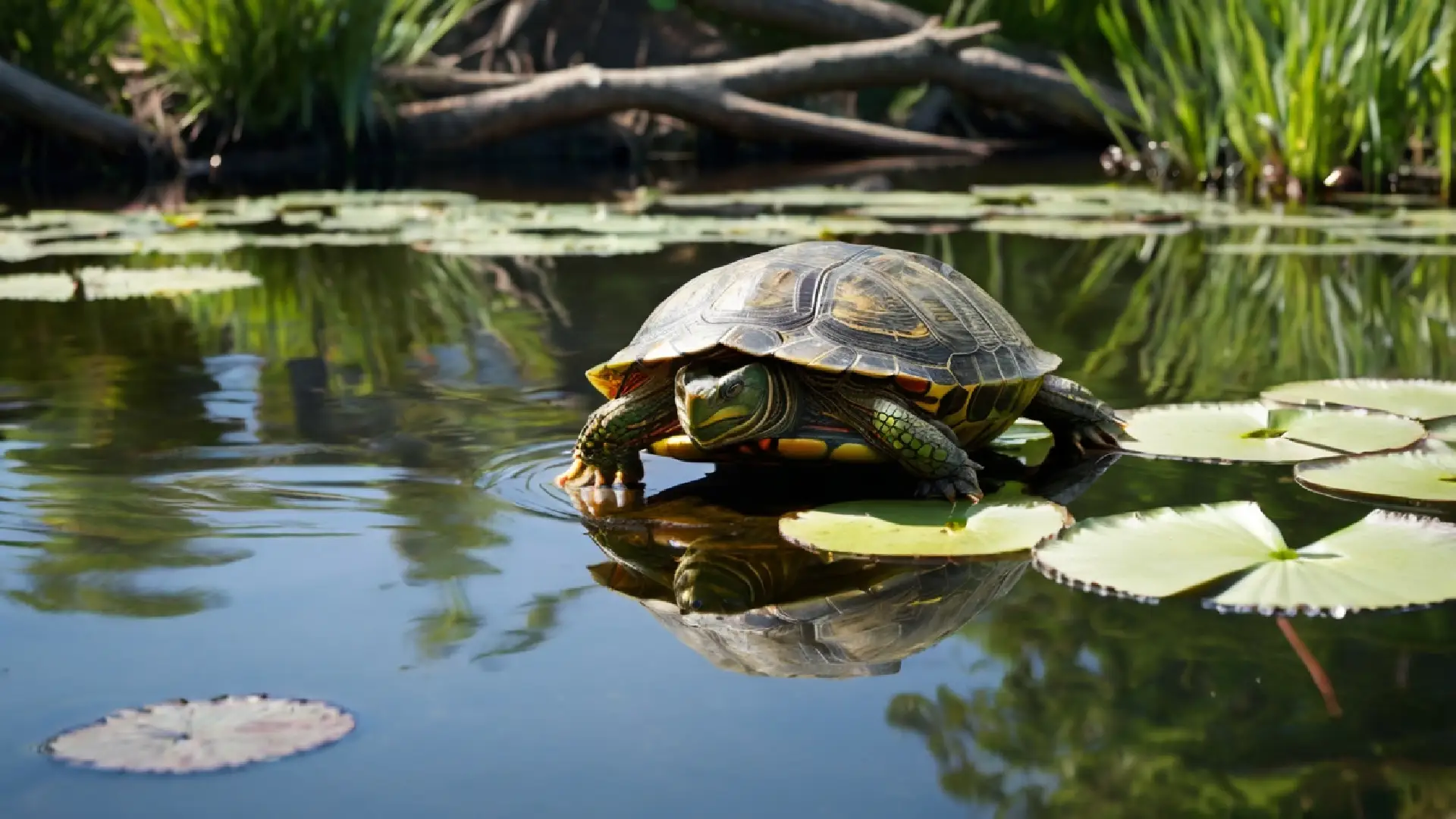 how long do turtles live - A turtle basking on a rock under sunlight, showcasing its long lifespan and peaceful nature.