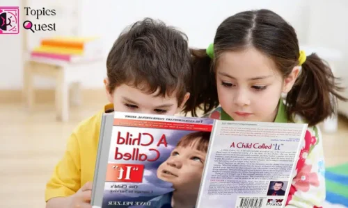 A Small Boy and Girl read the book " A Child called it"