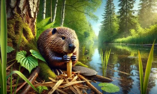A image of beaver who is eating the Wood and that show do beavers eat wood.